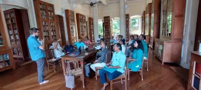 Rencontre entre les équipes allemande et indienne à l'EFEO Pondichéry